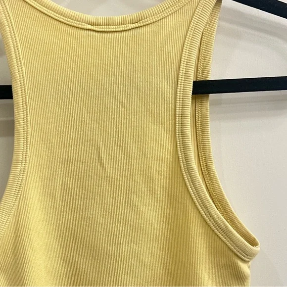 Zara Yellow Ribbed Crop Top | Size Large - Picture 4 of 4